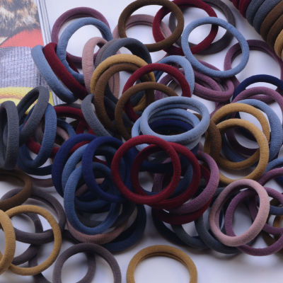 100 Bags Mixed Color Headband Towel Ring Seamless High Elastic Hair Accessories Hair Ring Ponytail Tie Hair Soft Rubber Band