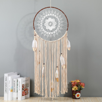 Cross-Border Hot Sale Concentric Plastic Ring Dreamcatcher Home Decoration Dreamcatcher Pendant Wall Hanging and Wall Decoration Indian Style