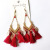 Retro Ethnic Style Long Fringe Earrings Women's Leaf Water Drop Antique European and American Style Earrings Cross-Border Fashion New