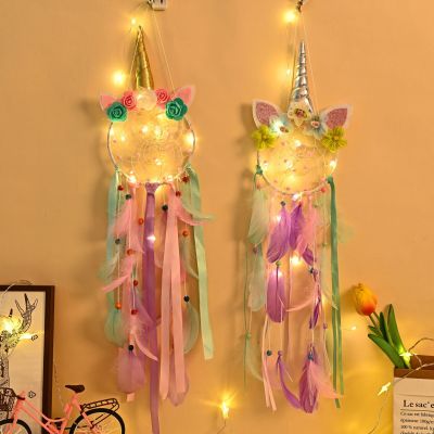 2020 New Creative Unicorn Dream Catcher Pendant Girl Room Wall Decoration Students' Birthday Present Christmas Gift