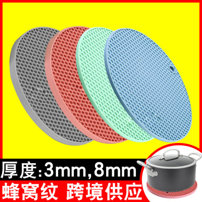 Factory in Sto Silicone Honeycomb round Heat Proof Mat Wholesale Thi Coasters Northern European Household Kitchen Dining Table Cushion