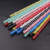 Spot 6-Color Mixed Color Band Straight Straw Disposable Threaded Straw Transparent Striped Pp Plastic Hard Straw with Buckle