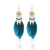 Hollow Feather Earrings Mixed Color Ethnic Style Tassel Long European and American Earrings Bohemian Bead Ear Jewelry Wholesale