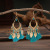 Retro Ethnic Style Long Fringe Earrings Women's Leaf Water Drop Antique European and American Style Earrings Cross-Border Fashion New