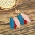 Round Alloy White Long Type Feather Earrings for Women European and American Personalized Fashion Earrings Amazon Gift Ornament Wholesale
