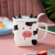 Cute Cartoon Cow Expression Ceramic Cup Creative 3D Calf Ear Mug with Cover Spoon Men and Women Couple's Cups
