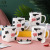 Cute Cartoon Cow Expression Ceramic Cup Creative 3D Calf Ear Mug with Cover Spoon Men and Women Couple's Cups