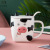 Cute Cartoon Cow Expression Ceramic Cup Creative 3D Calf Ear Mug with Cover Spoon Men and Women Couple's Cups