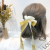 Super Fairy Mori Style Hair Band Hair Tie Snow Yarn Bow Long Streamer Hair Ring Simple Retro French Hair Rope Long Silk Ribbon