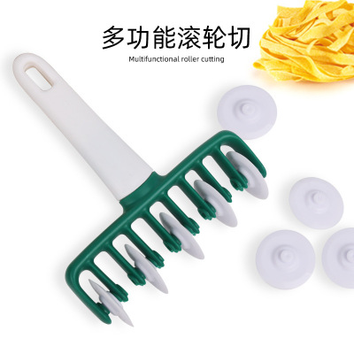 Factory Direct Sales Roller Cut Rolling Pin Italy Dumpling Wrapper Wonton Dough Roll Hob Baking Tool