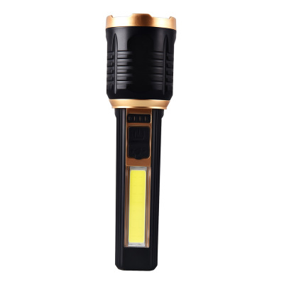 2202 Outdoor Patrol Lighting Flashlight Tube USB Chargable Lithium Battery with Cob Sidelight Flashlight