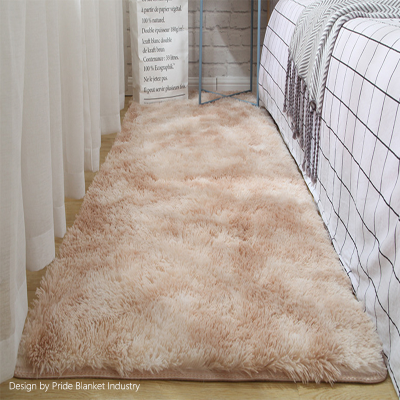 Silk Wool Carpet Two-Tone Gradient Tie-Dyed Rug Long Wool Carpet Living Room PV Fleece Carpet Coffee Table Floor Mats