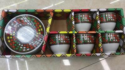 Jebena Ethiopian Eritrean Art Coffee Cawa Cup And Plate Set 