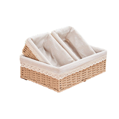 handmade knitted basket three-piece set storage basket