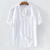 European and American Shirt Men's Short Sleeve Loose Summer Thin Breathable Cotton and Linen Stand Collar Shirt Men's Beach Casual Shirt Spot