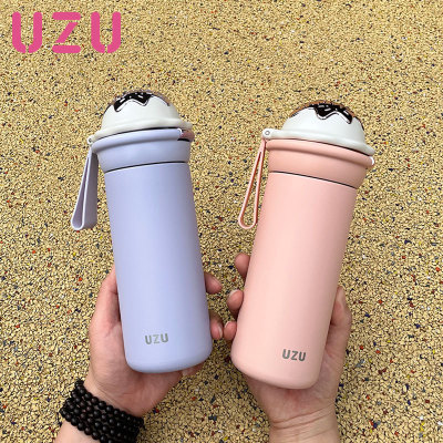 Internet Celebrity Portable Vacuum Cup with Handle 316 Stainless Steel Cup with Straw Male and Female Students Cartoon Drinking Cup Leak-Proof Fashion