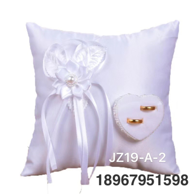 . Western Style New Ring Pillow White Square Bud Ring Pillow Heart-Shaped Ring Setting Wedding Ceremony and Wedding Celebration Supplies Lot