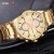 Fashion Large Dial Gold Fake Three-Eye Decoration Japanese Movement Steel Watch Men's Business Sports Youth Men's Watch