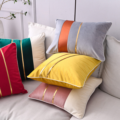 Simple Modern Netherlands Velvet Sofa Cushion Pillow Living Room Light Luxury Nordic Style Bed Head Wais Trest Pillowcase Big Backrest