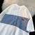 Patchwork Short-Sleeved T-shirt Men's Design Sense Niche Loose Hong Kong Style T-shirt Korean Fashion Ins Online Influencer Fashion Half-Length Sleeves