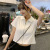 Polo Collar Short T-shirt for Women 2022 Summer New Korean Style Slim-Fit Zipper Design Sense Niche Student Top Fashion