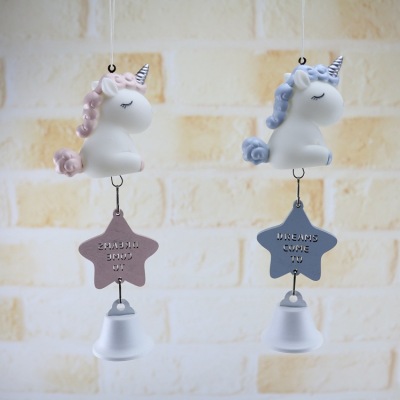 2357-7 Vinyl Unicorn Wind Chimes Creative Novelty Stylish Home Decor Hanging Piece Crafts Boutique Gift