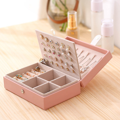 Jewelry Box Princess European Korean Earrings Small Size Simple Stud Earrings Ring Hand Jewelry Storage Box