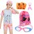 Jiehu Children's Swimsuit Boys and Girls Swimming Cap Swimming Goggles Seven-Piece One Piece Dropshipping Jh1890 Children's Swimsuit Set