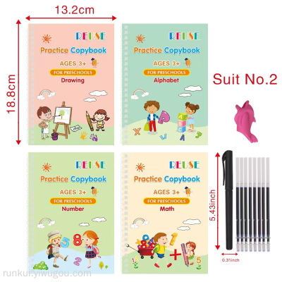 Factory Sales English Version Children Student Magic Groove Copybook Preschool Hard-Tipped Pen Practice Copyboard