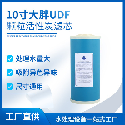 10-Inch Large Fat UDF Filter Element Granular Activated Carbon Large Flow Large Fat Filtering Bottle Filter Element Residual Chlorine Different Color Odor