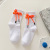 Online Influencer Trendy Pin Three-Dimensional Bear SocksCouple 'S Color Bends And Hitches Bear Mid-Calf SocksSweat Absorb Sport Socks
