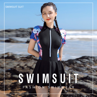 One-Piece Swimsuit Women's Swimwear Women's Dress Style Conservative plus Size 2022 New Hot Spring Swimsuit Wholesale