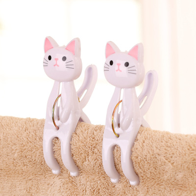 Alien Cat Cartoon Cat Sheets Clip Japanese Printing Cute a Pair of Hairclips Windproof Large Clip Clothes Drying Air Quilt Clothespin