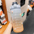 Creative Large Capacity Plastic Cup Bounce Cover Outdoor Frosted Sports Water Bottle Gradient Color Sports Bottle with Scale Cup