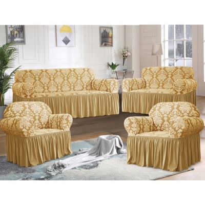 2022 Hot Selling Design Floral Knitted Jacquard Fabric Sofa Cover