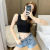 Short Top Women's Hong Kong Style Inner Wear Base Sleeveless Spring/Summer Black Xuan Ya Outer Wear Tight Crop-Top Spaghetti-Strap Vest