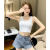 Short Top Women's Hong Kong Style Inner Wear Base Sleeveless Spring/Summer Black Xuan Ya Outer Wear Tight Crop-Top Spaghetti-Strap Vest