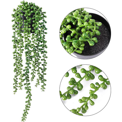 Cross-Border Simulation Plastic Flowers Artificial Fake Flower Plants Succulent Lover's Tears Plant Simulated Plants String of Pearls Buddha Beads Potted Rattan