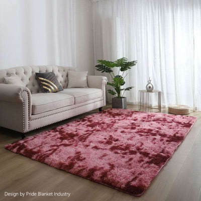Silk Wool Printed Carpet Tie-Dyed Carpet Living Room Study Carpet Bedside Rug Bedroom Carpet Washable Non-Slip Door Mat