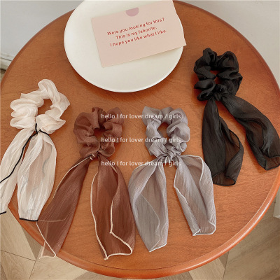 Korean New Mesh Organza Large Intestine Hair Band Sweet Cool Girl Wind Ribbon Headband Temperament Wild Hairware