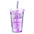 Creative Children's Plastic Cup Summer Ice Glass Cup with Straw Outdoor Sports Cup Gift Cup Department Store Wholesale