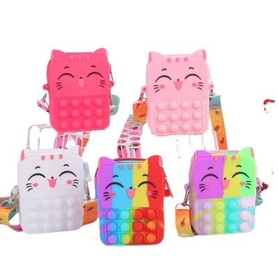 Cross-Border Mouse Killer Pioneer Bag Princess Coin Purse Silicone Crossbody Adult and Children Cute Toy Cartoon Decompression Cat