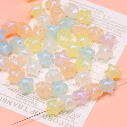 10 japanese pearlescent mermaid hair rope acrylic beaded five-pointed star loose beads diy handmade beaded material