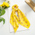 Three-State Satin New Knotted Leaves Ribbon Large Intestine Ring European and American Elegant Ponytail Hair Ring Two-in-One Hair Accessories