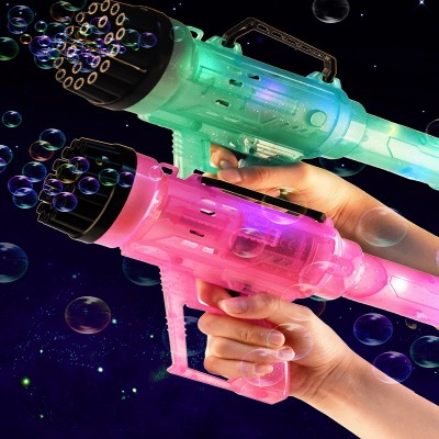 Tiktok's Same Phantom Colorful Light 21-Hole Gatling Mortar Bubble Machine Stall Supply Electric Toy