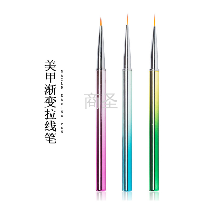 Manicure Implement Line Drawing Pen 3 Pen Set Fluoresent Marker Painting Pen Colorful Metal Rod Pen Manicure Brush