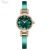 New Retro Small Green Watch Women's Fashion Watch Alloy Steel Belt with Diamond Bangle Watch Gemstone Green Bracelet Watch