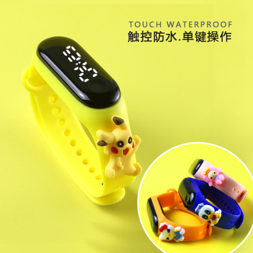 Spot Wholesale Waterproof Cartoon Children‘s Meter 3 White Light LED Electronic Watch Primary School Student Sports Doll Bracelet Watch