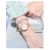 Jinmiou Mesh Strap Watch Simple Rose Gold Printed Dial Women's Korean Ins Style Fashion Watch K6399s