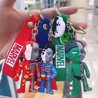 New Personalized Marvel Keychain Pendant Funny Skull Captain America Key Chain Bag Bag Key Chain